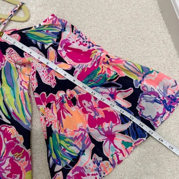 Lilly Pulitzer Alanna “Tipping Point” Pink and Blue Floral Blouse/Tunic/Top Med - Picture 10 of 15